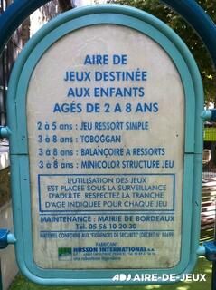 Image de l'aire de jeux à Bordeaux, Rue Alphonse Dupeux